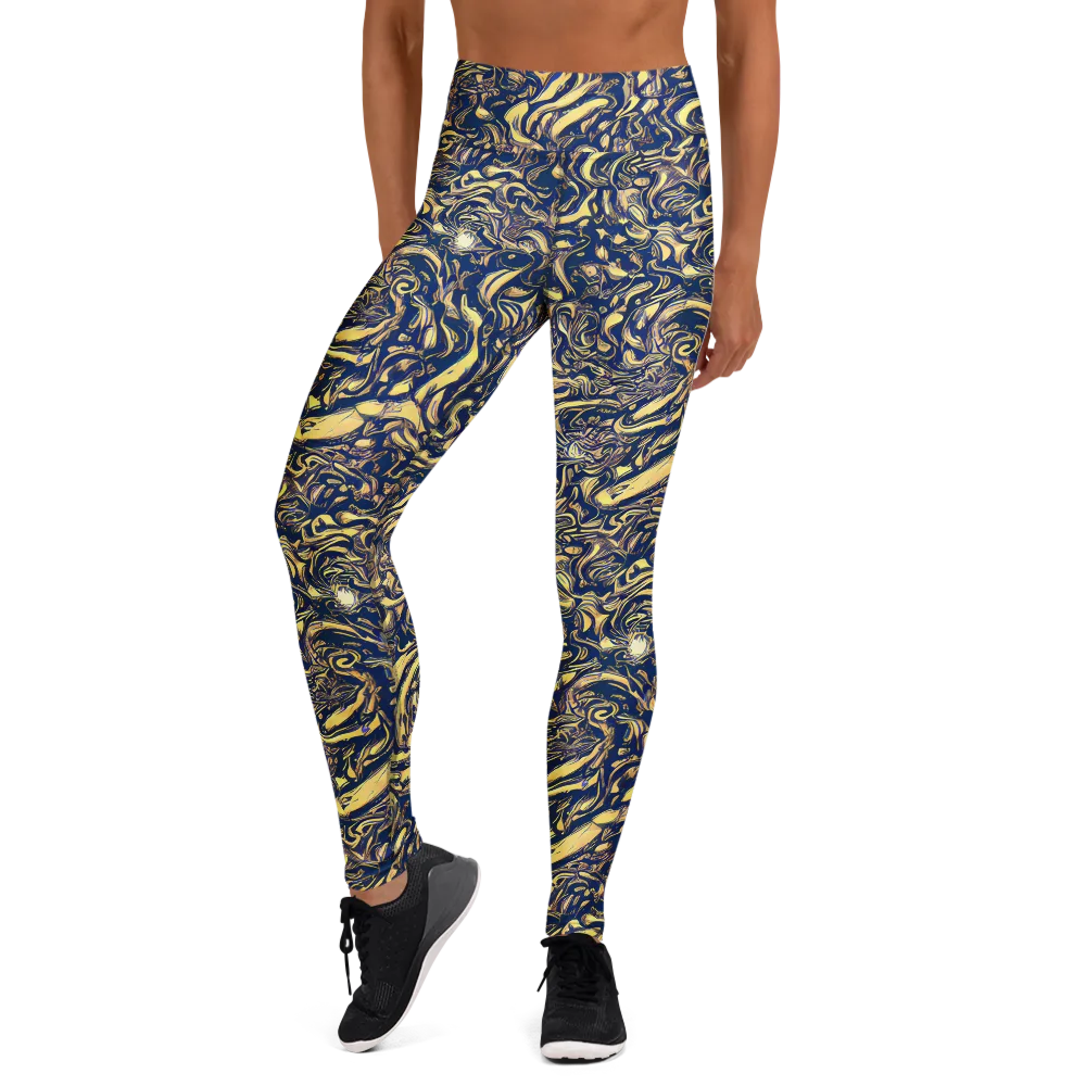 Ultramarine Flow on Yoga Leggings — Front