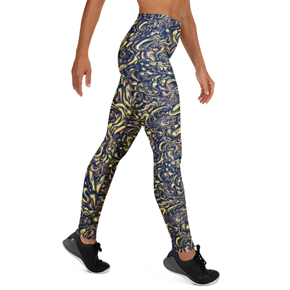 Ultramarine Flow on Yoga Leggings — Right