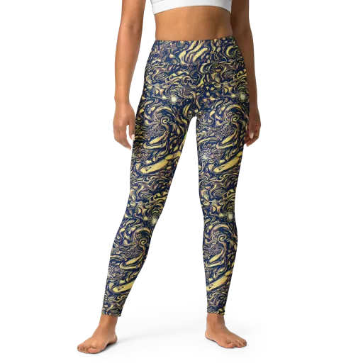 Ultramarine Flow on a Yoga Leggings