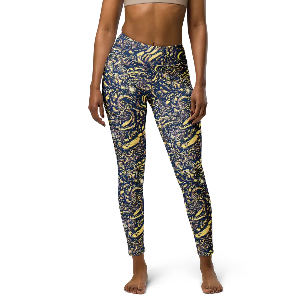 Ultramarine Flow on Yoga Leggings — Front