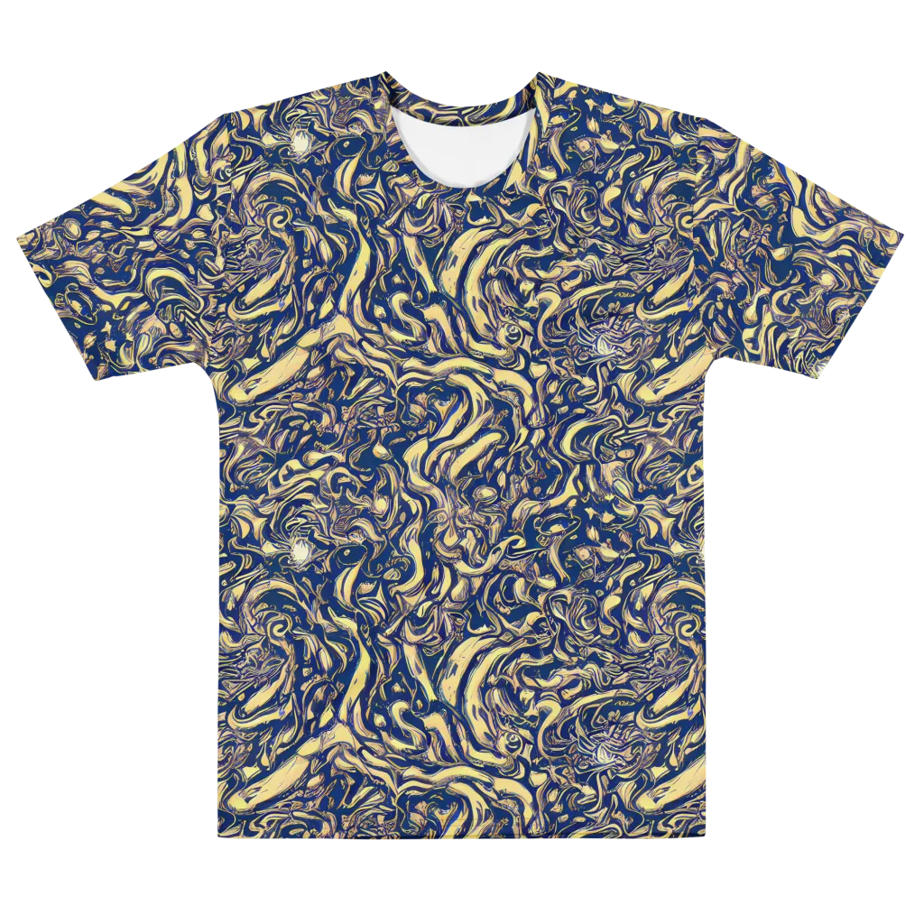 Ultramarine Flow on Men's Cotton Crew Neck T-Shirt — Front
