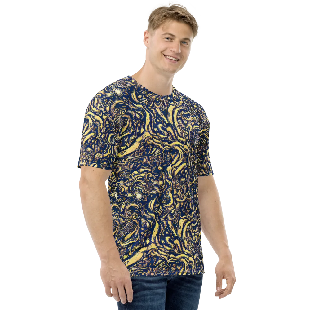 Ultramarine Flow on Men's Crew Neck T-Shirt — Right