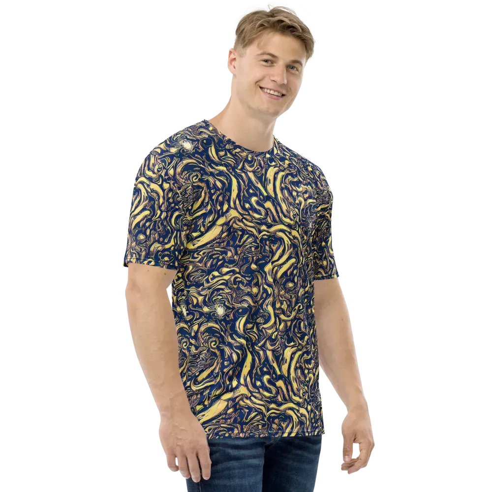 Ultramarine Flow on Men's Crew Neck T-Shirt — Right