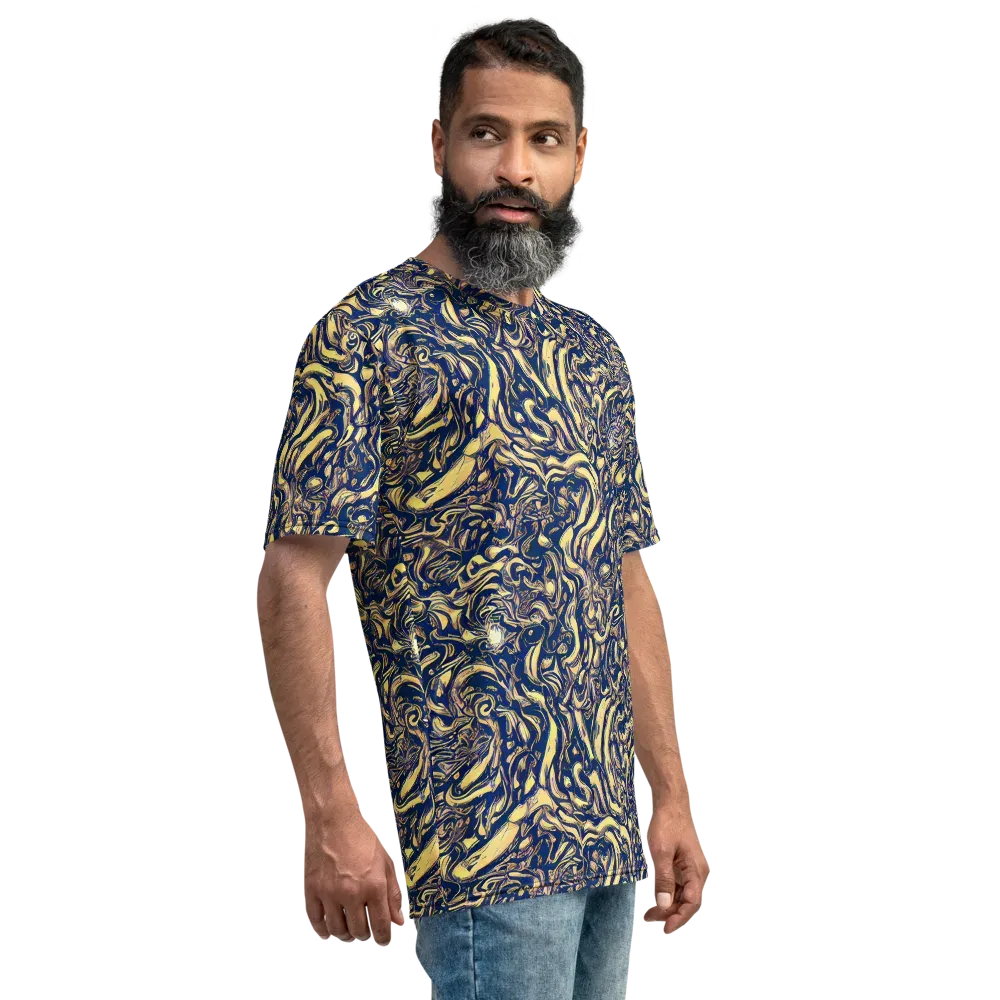 Ultramarine Flow on Men's Crew Neck T-Shirt — Right