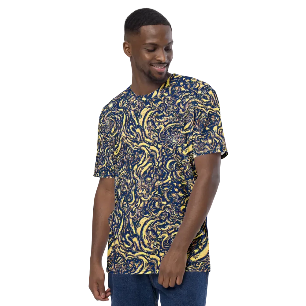 Ultramarine Flow on Men's Crew Neck T-Shirt — Left