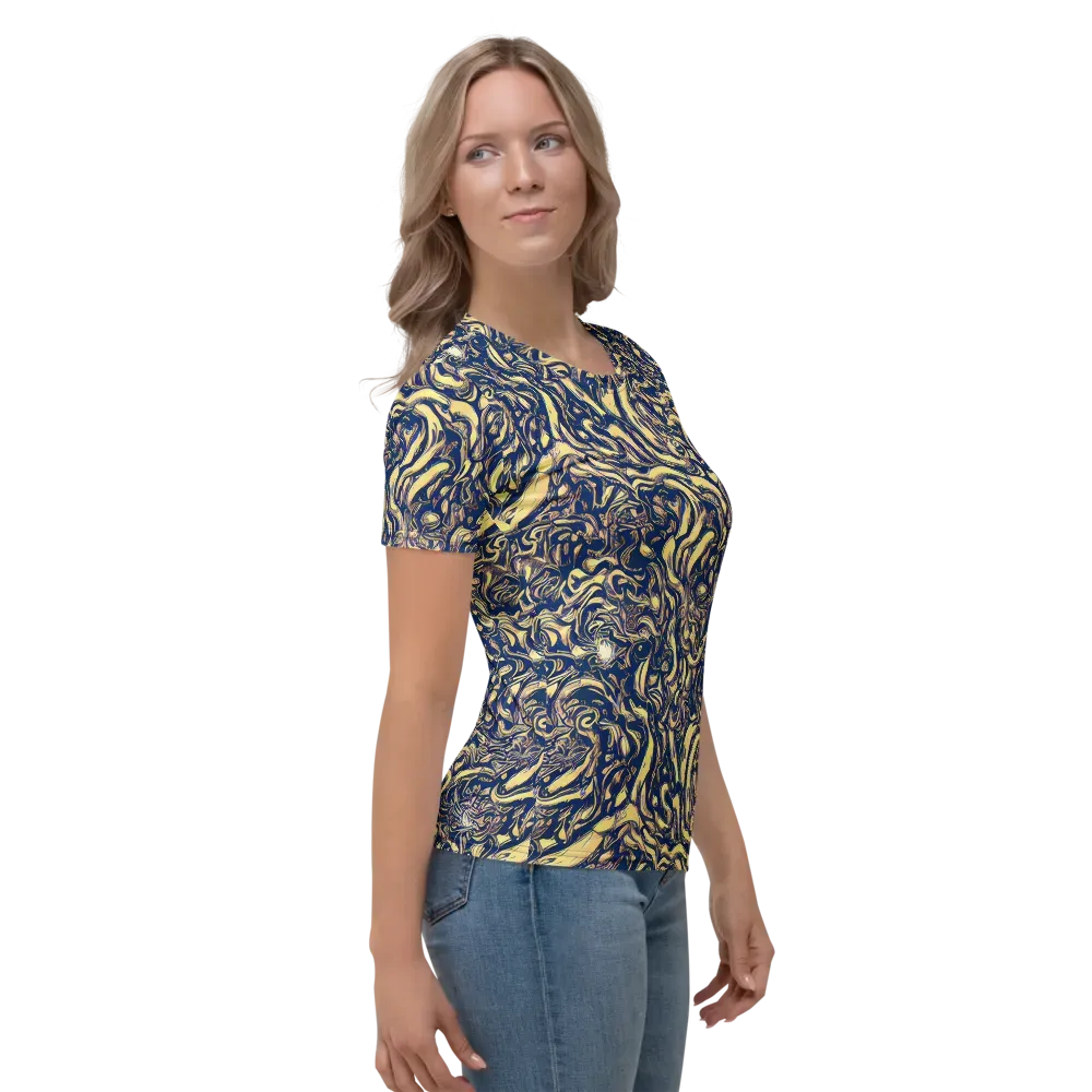 Ultramarine Flow on Women's Crew Neck T-Shirt — Right