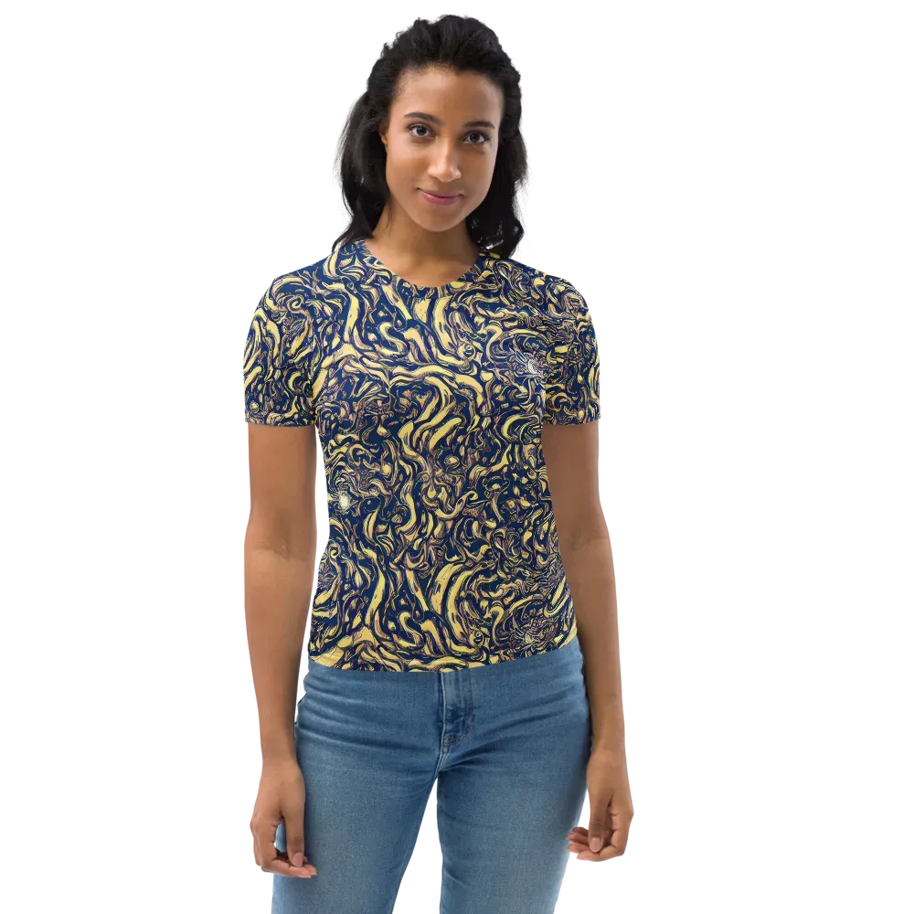Ultramarine Flow on Women's Crew Neck T-Shirt — Front