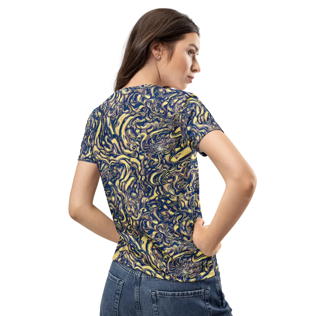 Ultramarine Flow on Women's Crew Neck T-Shirt — Back