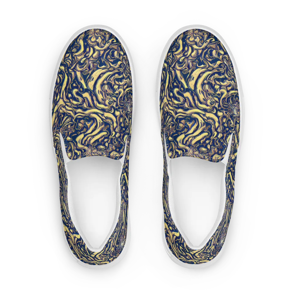 Ultramarine Flow on Men's Slip-On Canvas Shoes — Front
