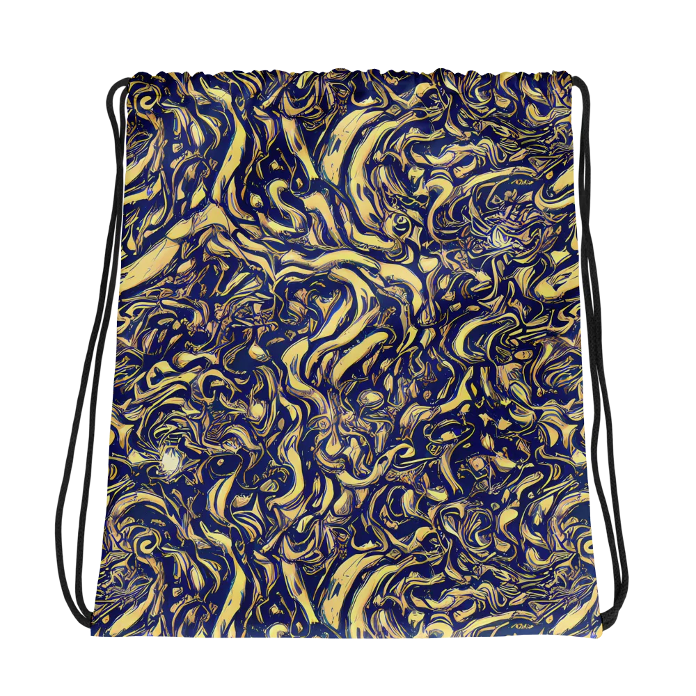 Ultramarine Flow on Drawstring Bag — Photo