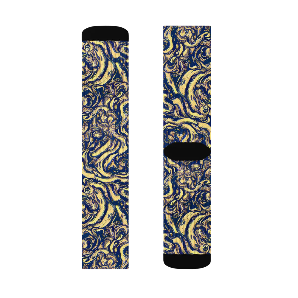 Ultramarine Flow on Socks — Right Sock
