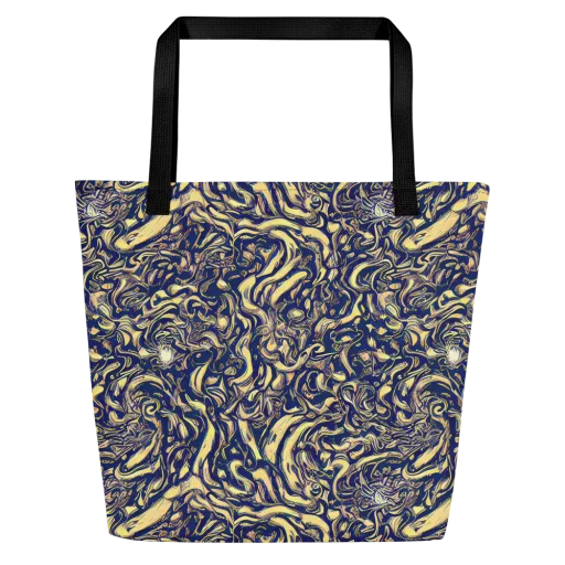 Ultramarine Flow on a Large Tote Bag W/ Pocket