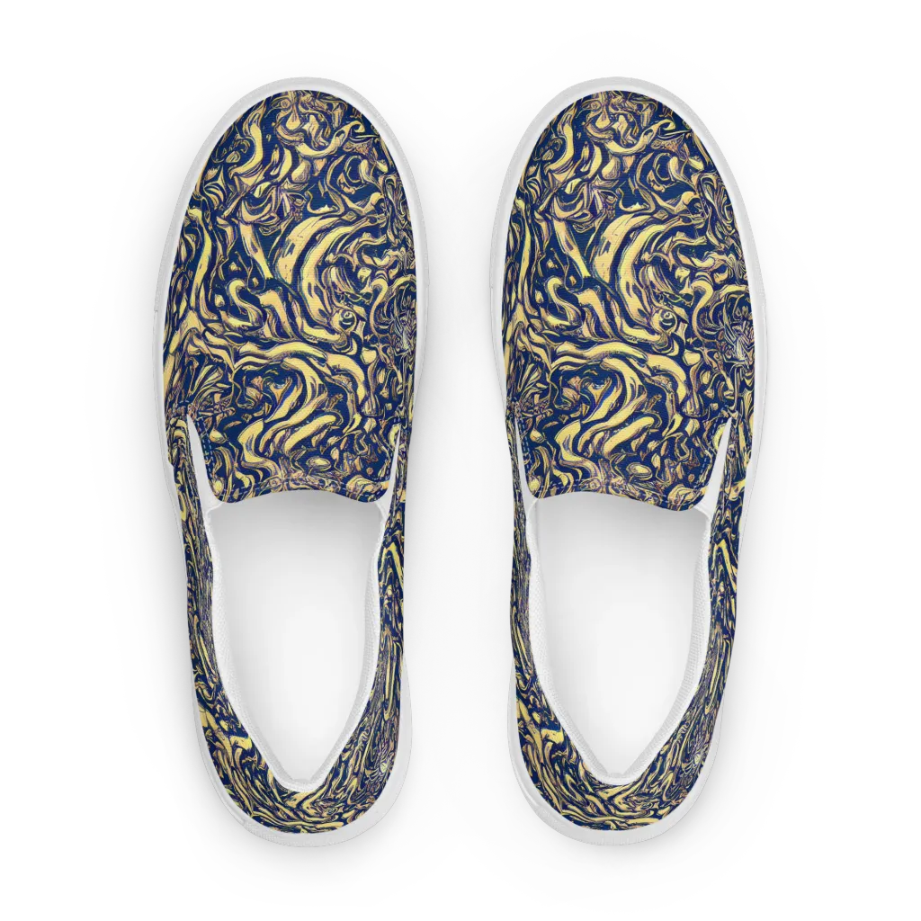 Ultramarine Flow on Women's Slip-On Canvas Shoes — Front
