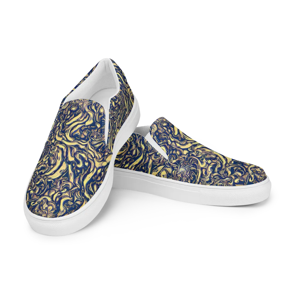 Ultramarine Flow on Women's Slip-On Canvas Shoes — Left Front