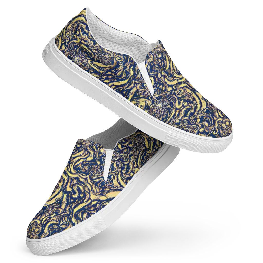 Ultramarine Flow on Women's Slip-On Canvas Shoes — Front