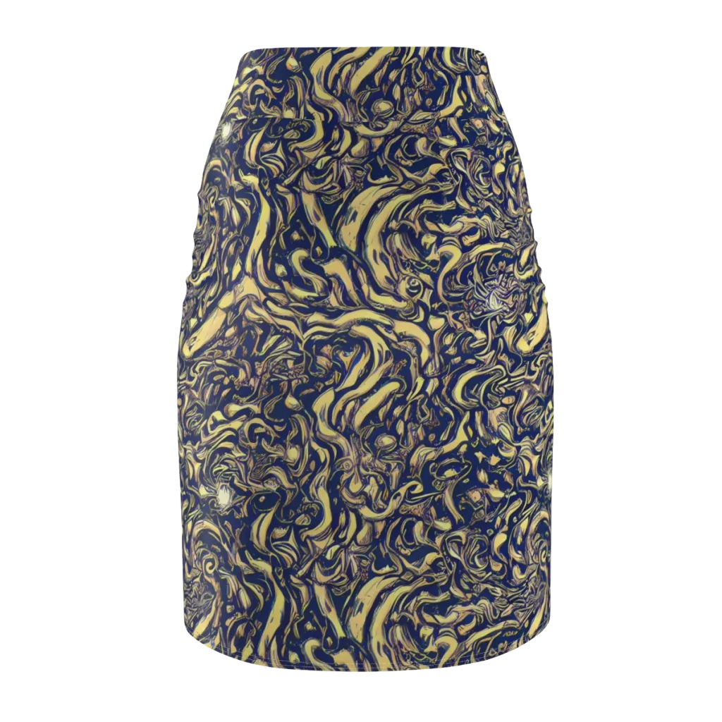Ultramarine Flow on Pencil Skirt — Back