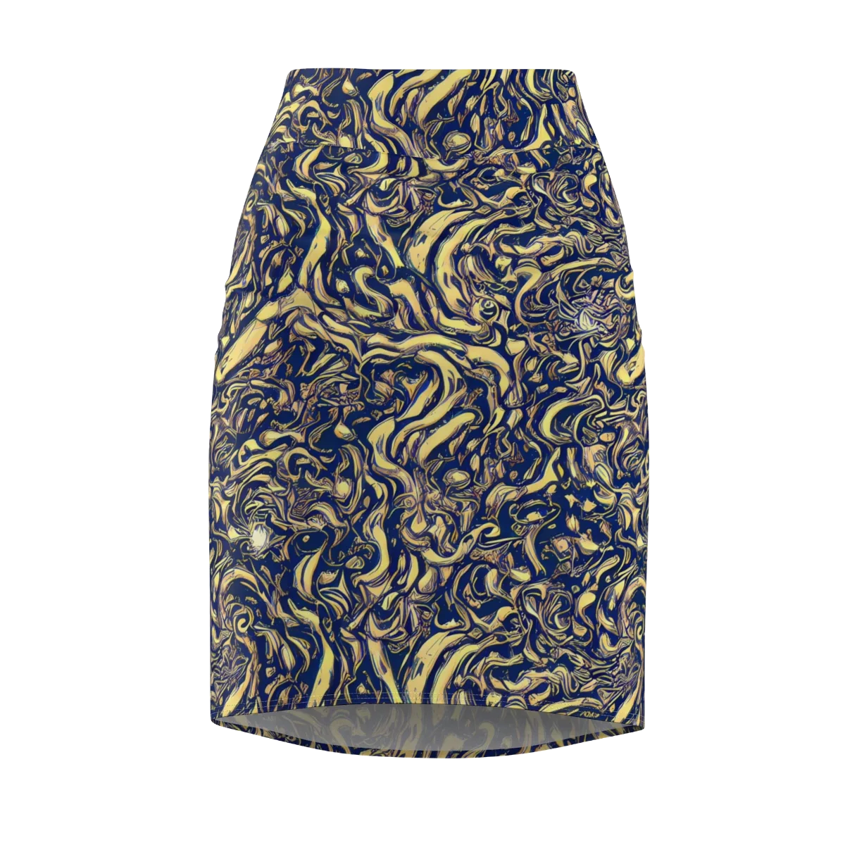 Ultramarine Flow on Pencil Skirt — Front