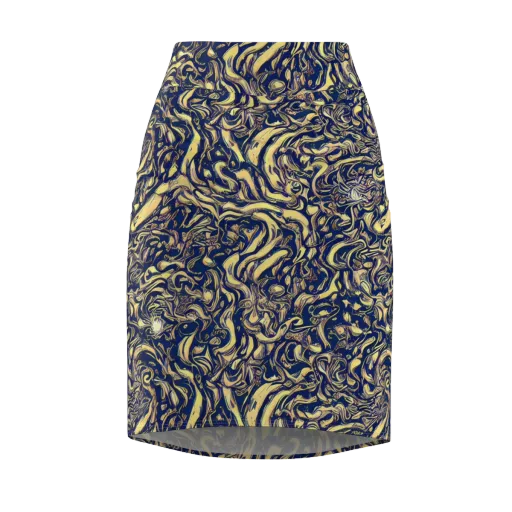 Ultramarine Flow on a Pencil Skirt