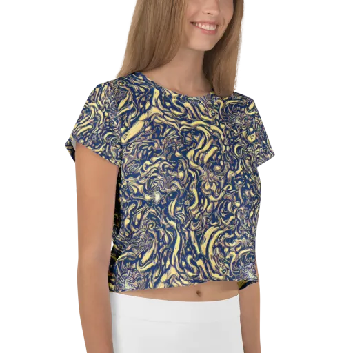 Ultramarine Flow on a Crop Tee