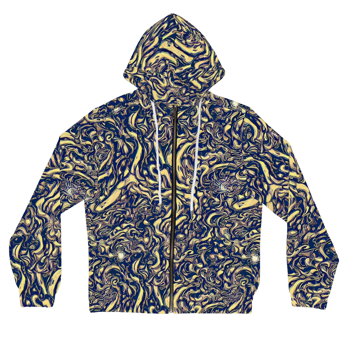 Ultramarine Flow on Women's Full-Zip Hoodie — Front