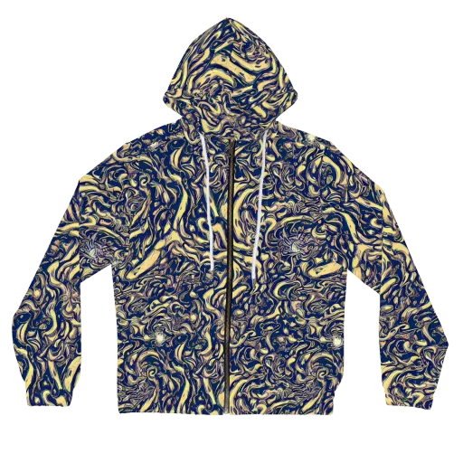 Ultramarine Flow on a Women's Full-Zip Hoodie