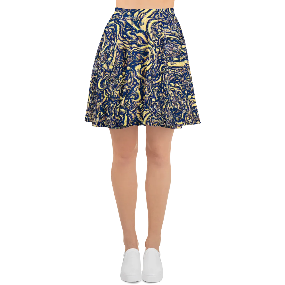 Ultramarine Flow on Skater Skirt — Front