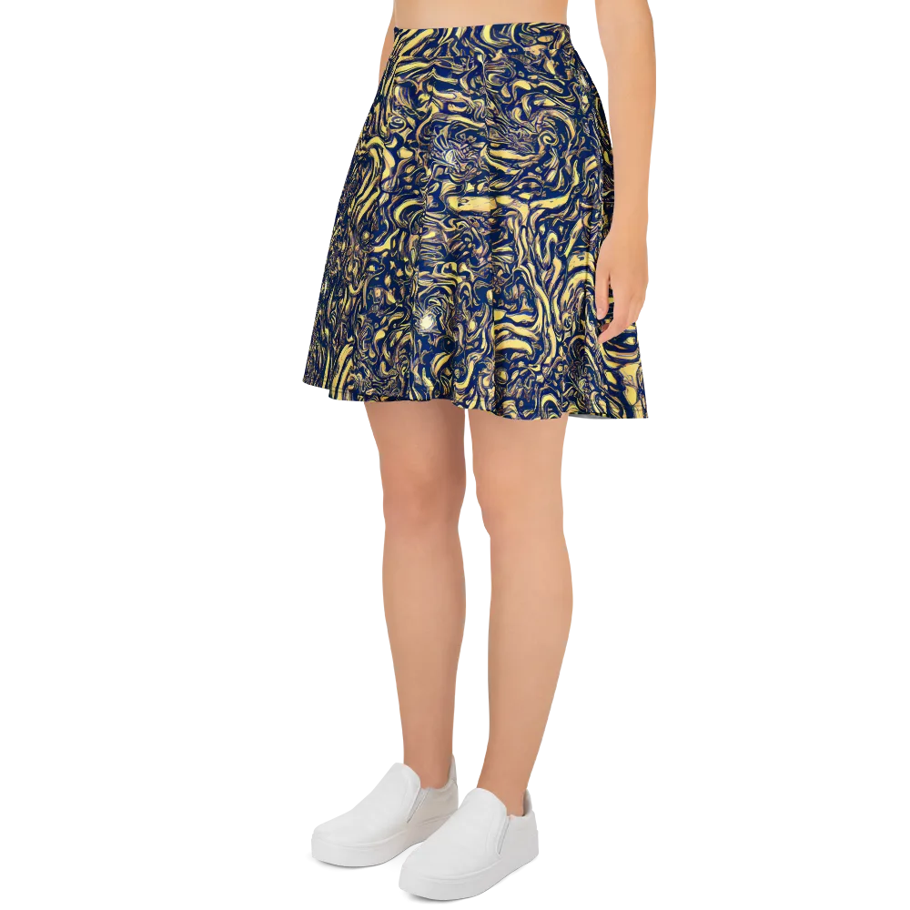 Ultramarine Flow on Skater Skirt — Left
