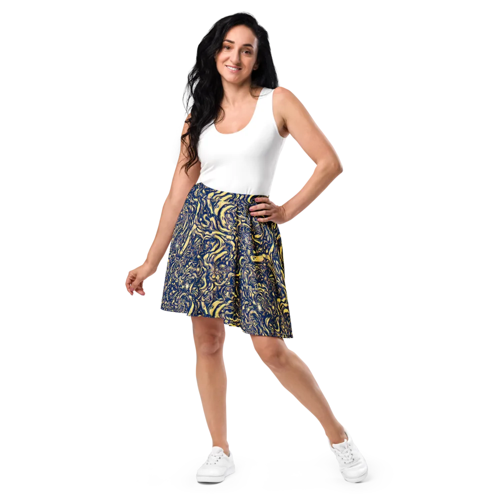 Ultramarine Flow on Skater Skirt — Front