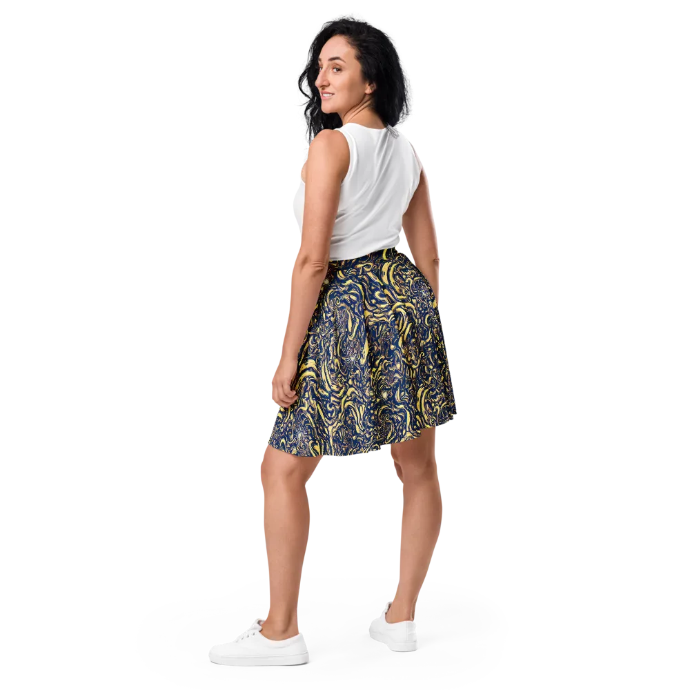 Ultramarine Flow on Skater Skirt — Back