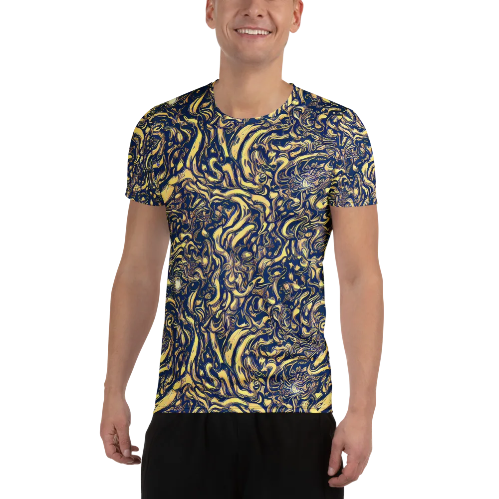 Ultramarine Flow on Men's Athletic T-Shirt — Front