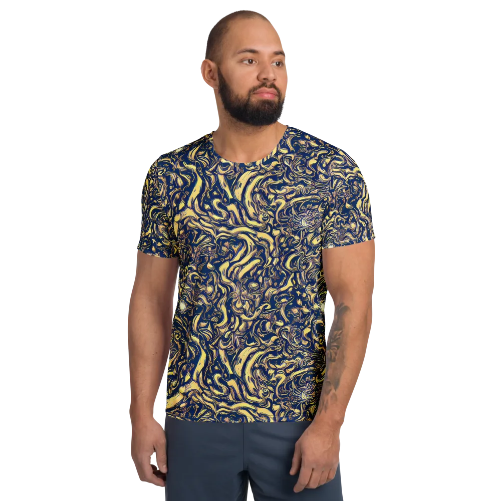 Ultramarine Flow on Men's Athletic T-Shirt — Front