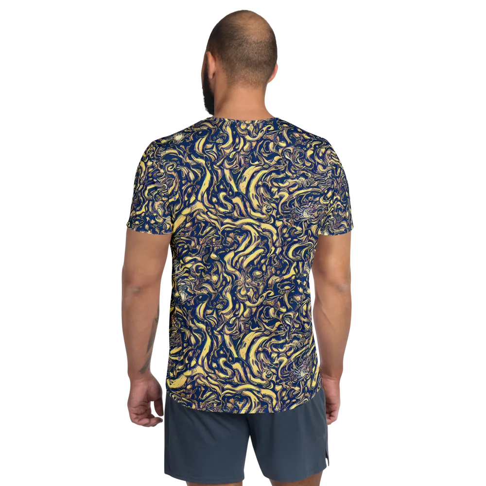 Ultramarine Flow on Men's Athletic T-Shirt — Back