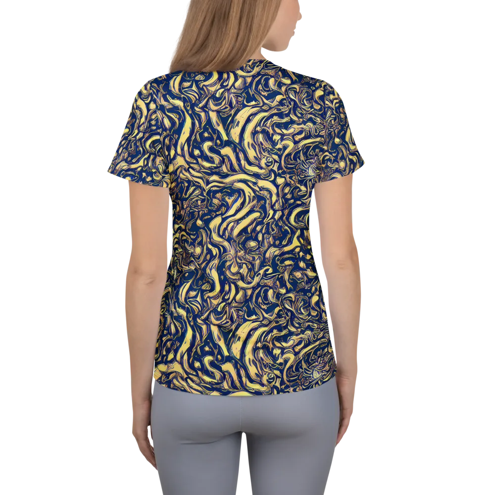 Ultramarine Flow on Women's Athletic T-Shirt — Back