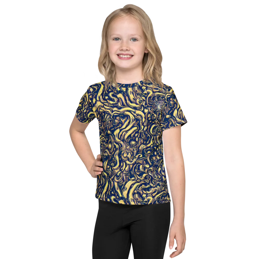 Ultramarine Flow on Kids Crew Neck T-Shirt — Front