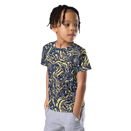 Ultramarine Flow on a Kids Crew Neck T-Shirt