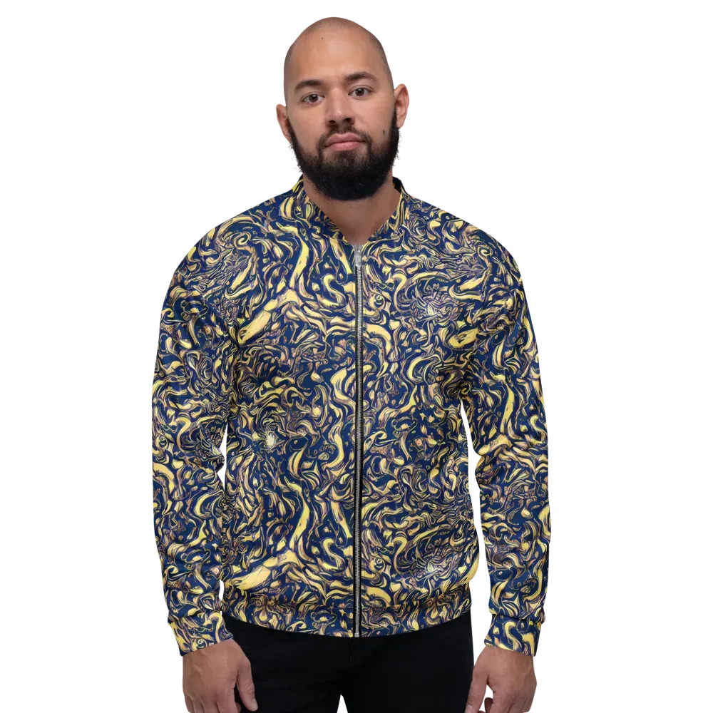 Ultramarine Flow on Bomber Jacket — Front