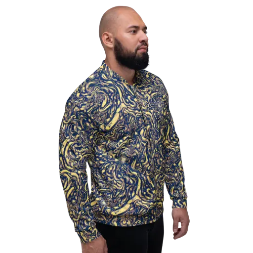 Ultramarine Flow on a Bomber Jacket