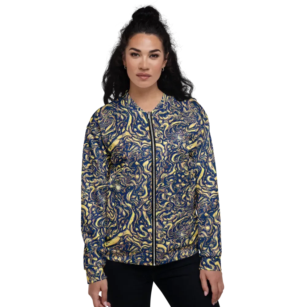 Ultramarine Flow on Bomber Jacket — Front