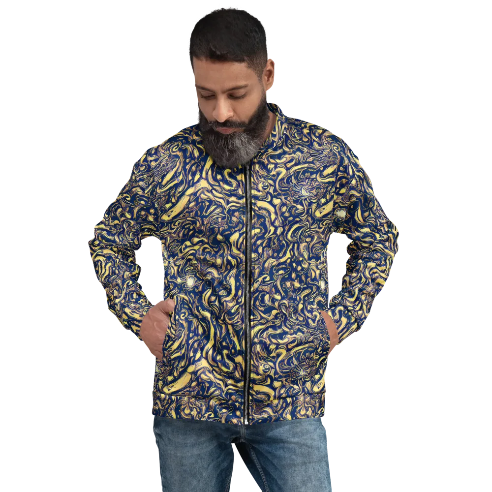 Ultramarine Flow on Bomber Jacket — Front