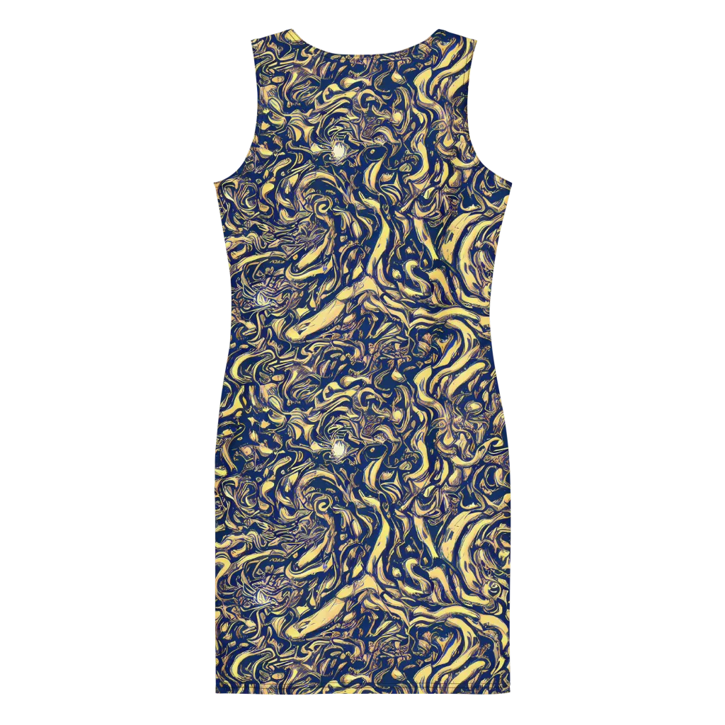Ultramarine Flow on Bodycon Dress — Back