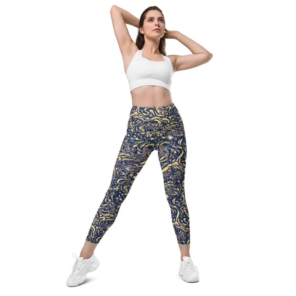 Ultramarine Flow on Leggings with Pockets — Front