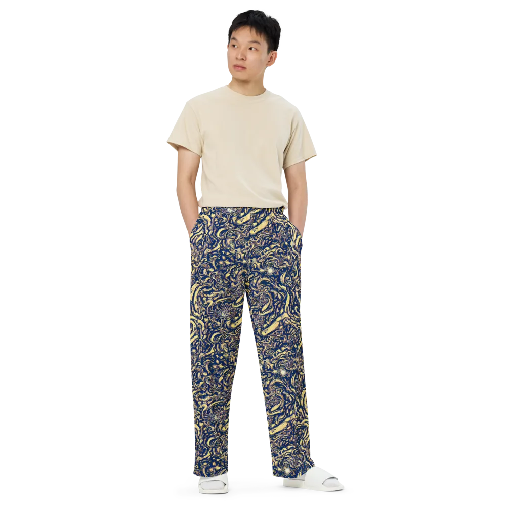 Ultramarine Flow on Wide-Leg Pants — Front