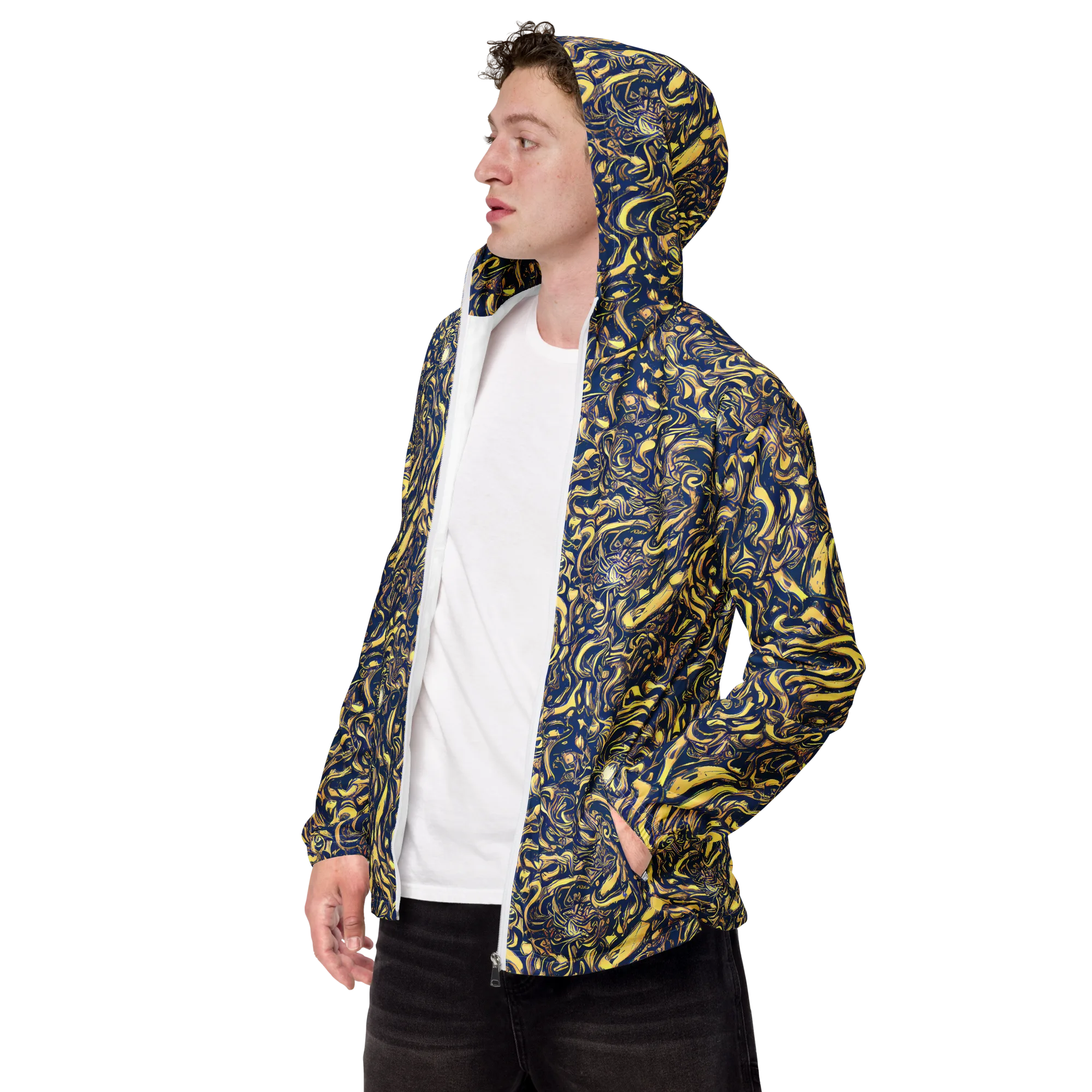 Ultramarine Flow on Men's Windbreaker — Left Front