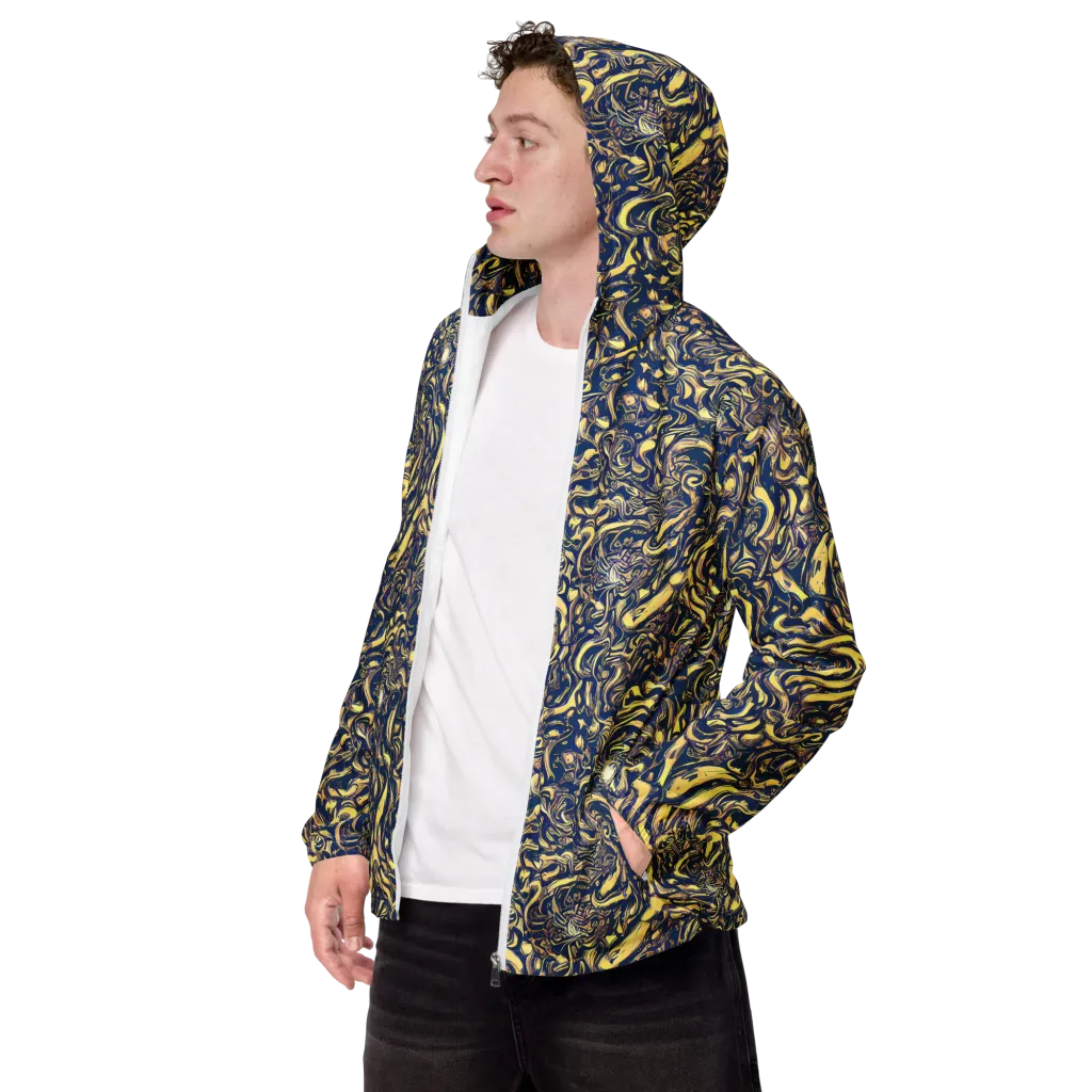 Ultramarine Flow on Men's Windbreaker — Left Front