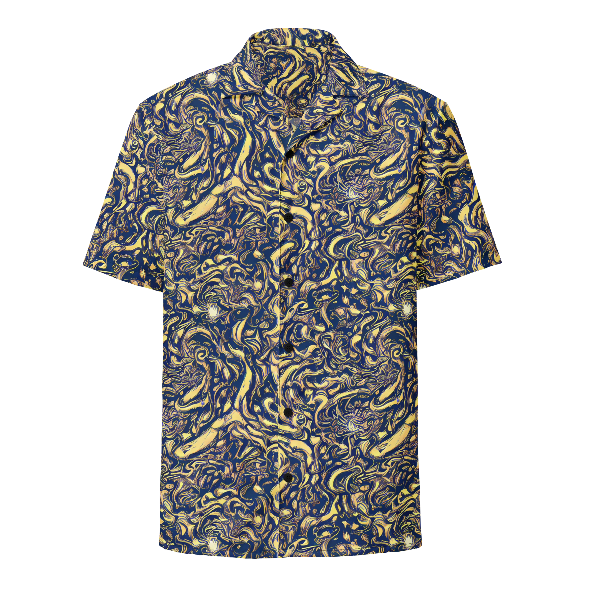 Ultramarine Flow on Button Shirt — Front