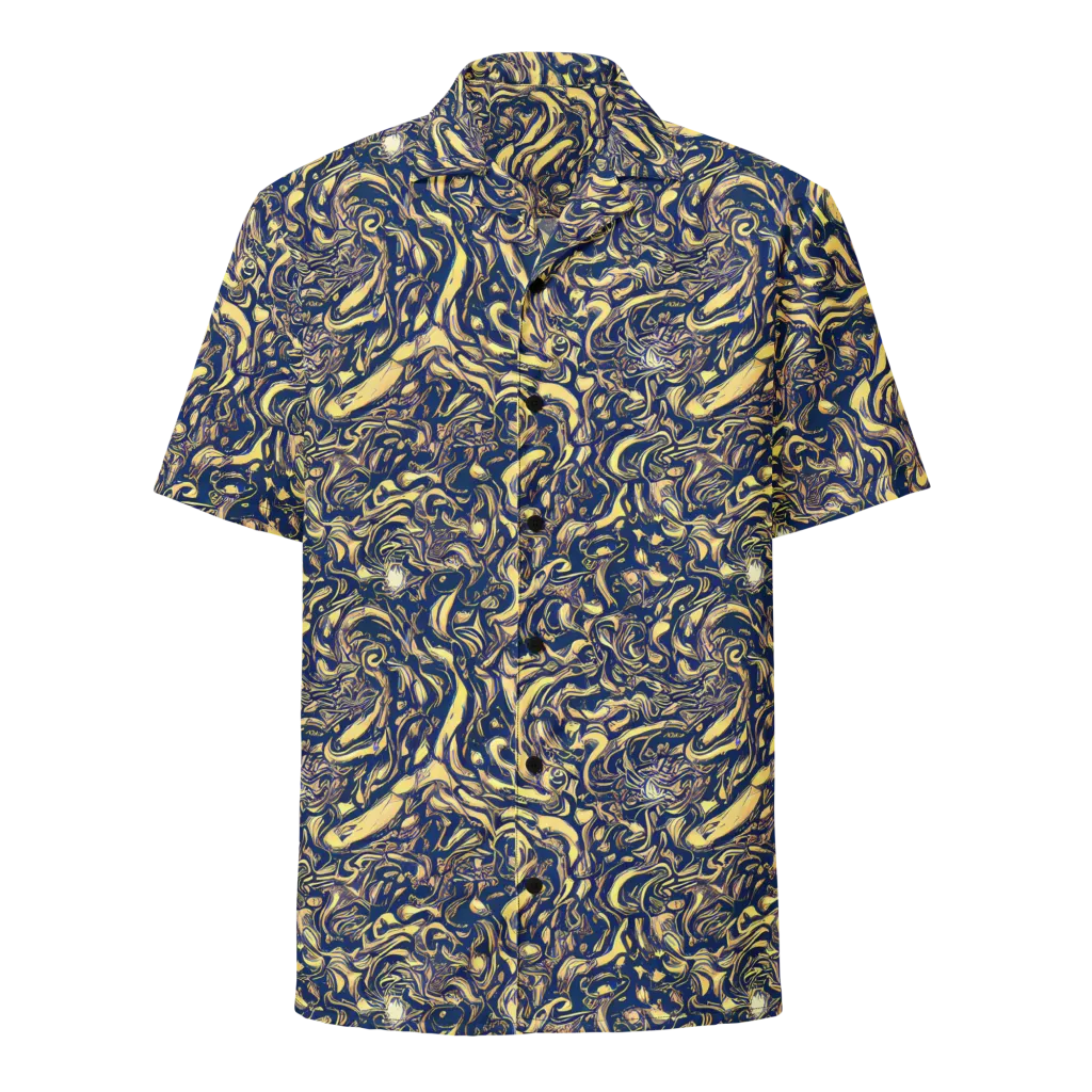Ultramarine Flow on Button Shirt — Front