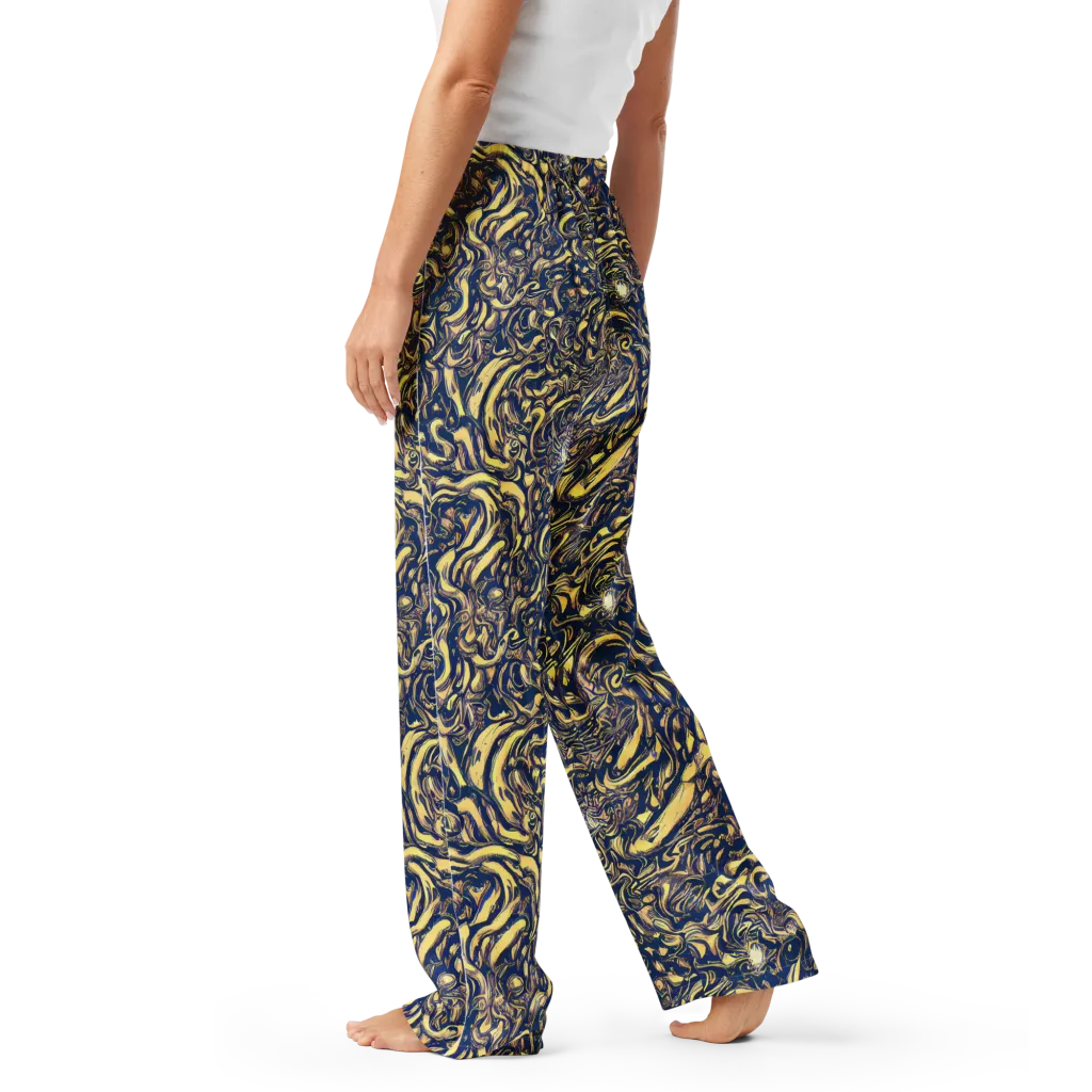 Ultramarine Flow on Women's Pajama Pants — Left