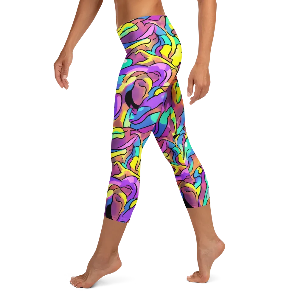 Glow Geometry on Capri Leggings — Left