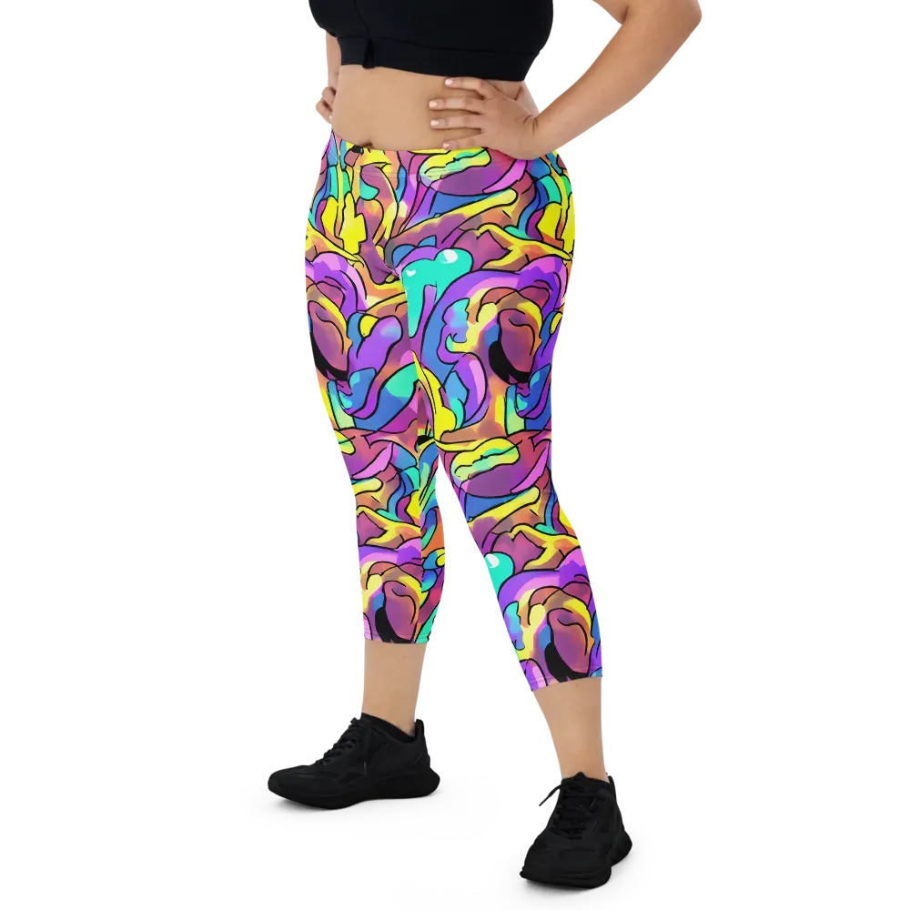 Glow Geometry on Capri Leggings — Front