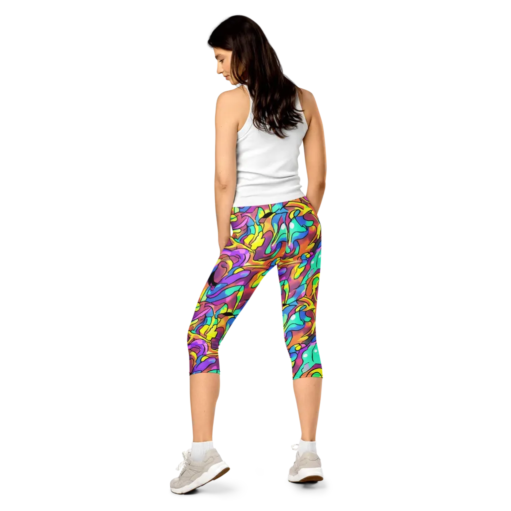 Glow Geometry on Capri Leggings — Back